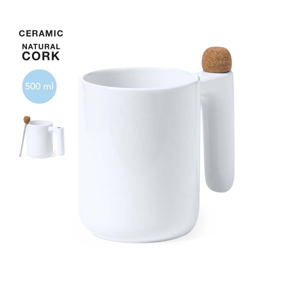 Mug en céramique avec agitateur intégré | 500 ml