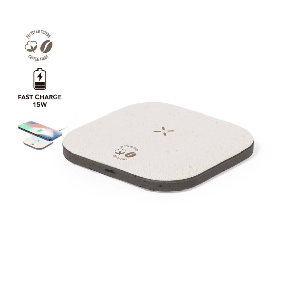 Chargeur sans fil en fibre de café et coton recyclé