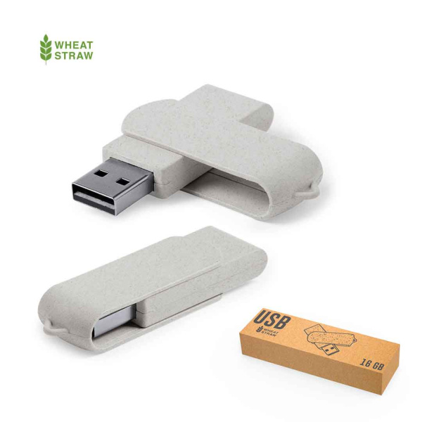 Clé USB personnalisée 16 Go en paille de blé