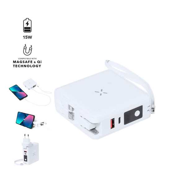 Adaptateur de voyage multi-sortie avec batterie externe 10000mAh
