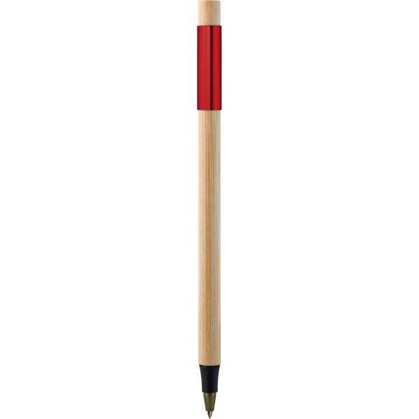 Stylo en bambou personnalisable avec détails colorés