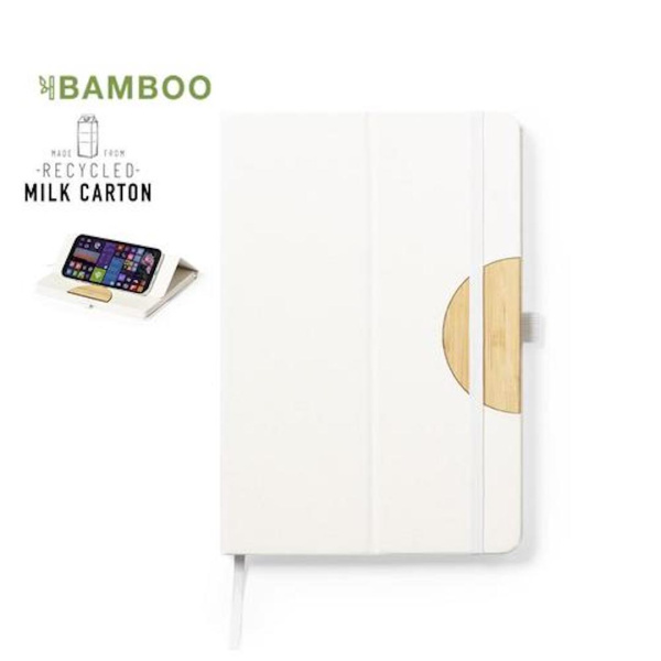 Bloc-notes A5 en carton de lait recyclé et bambou