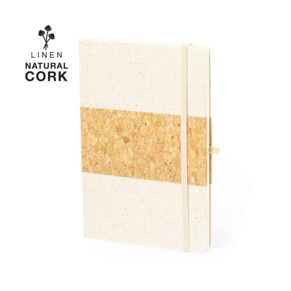 Carnet de notes A5 en liège et lin
