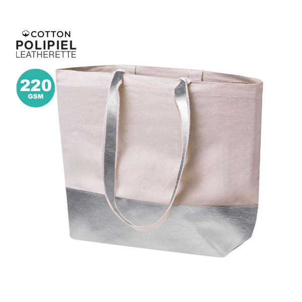 Grand Sac  en coton recyclé avec des détails lumineux.