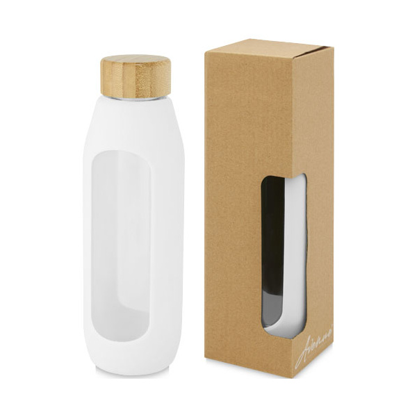 Bouteille 600 ml en verre et silicone