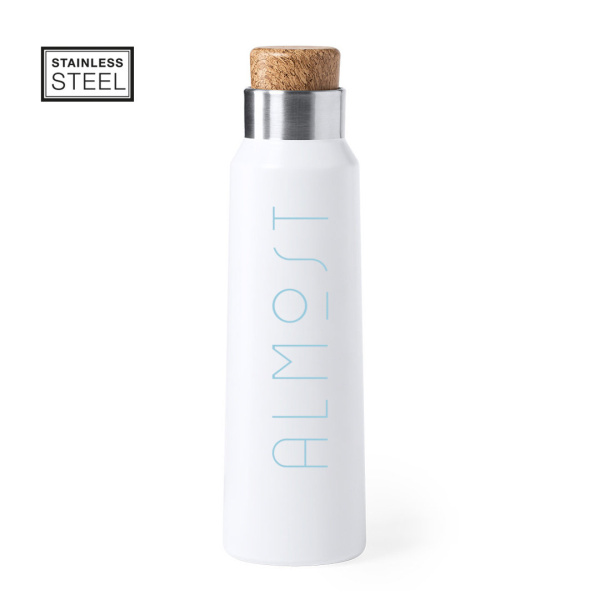 Bouteille élégante en acier inoxydable et bambou
