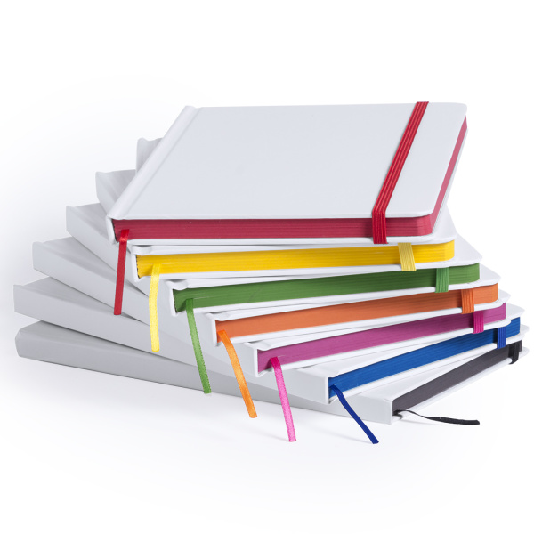 Carnet de notes A5 blanc avec détails colorés