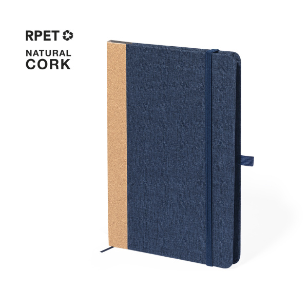 Carnet de notes A5 en RPET coloré et en liège