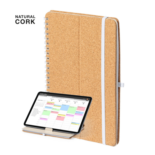 Carnet de notes en liège avec support de tablette publicitaire