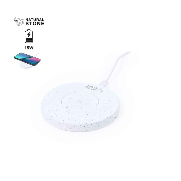 Chargeur sans fil rond 15W en aluminium recyclé