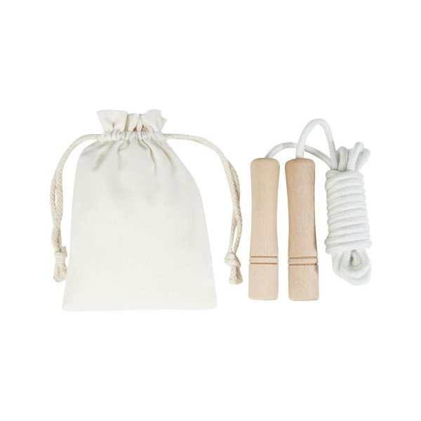 Corde à sauter en bois dans un sac en coton | Adultes