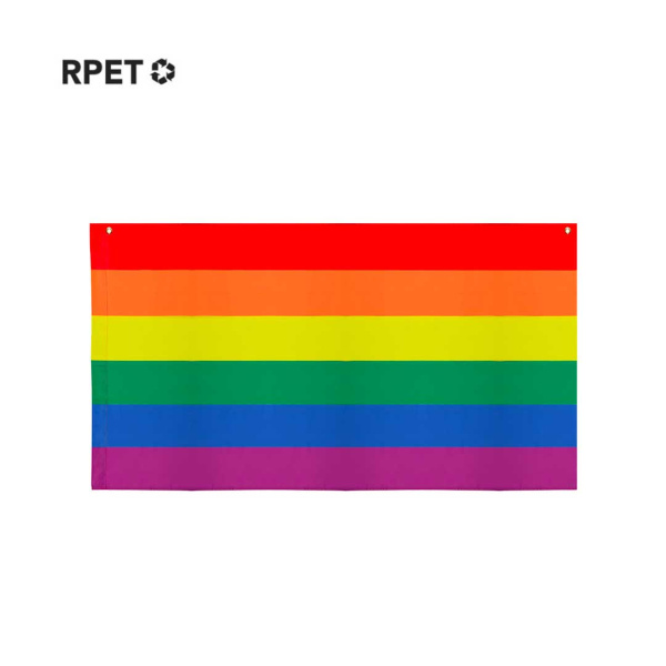 Drapeau arc-en-ciel personnalisé, dimensions 90x144 cm.