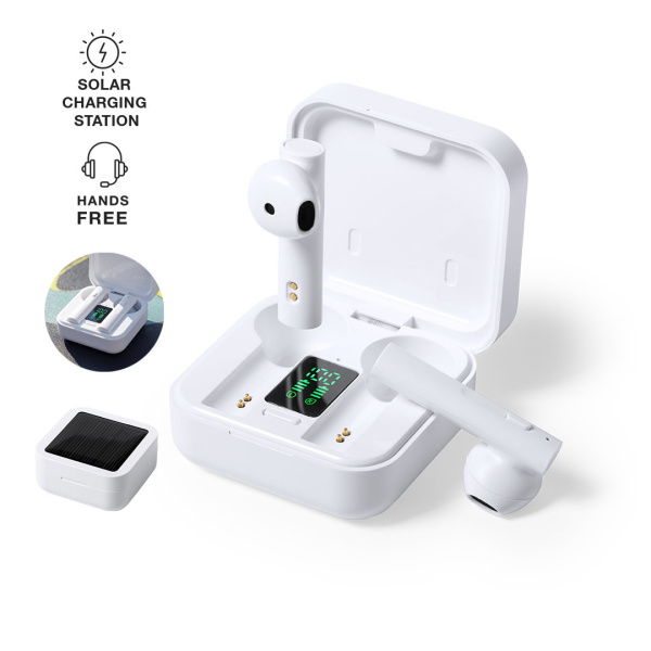 Écouteurs avec base pour charge solaire