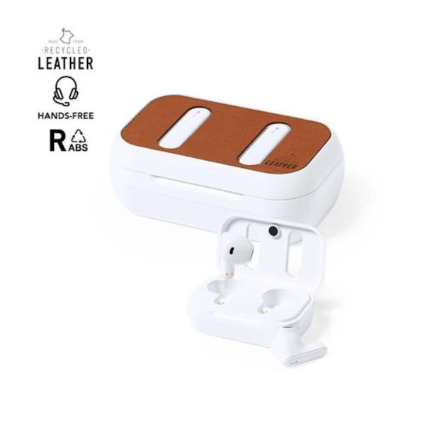 Écouteurs publicitaires en cuir recyclé