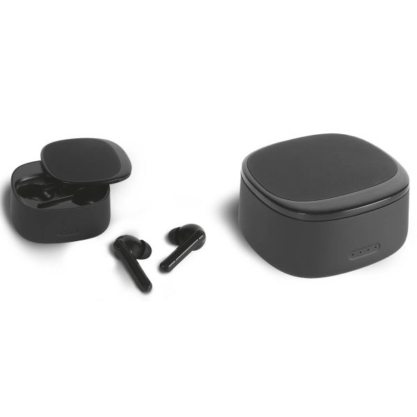 Écouteurs publicitaire noirs