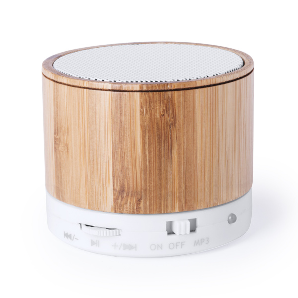 Enceinte sans fil élégante en bambou