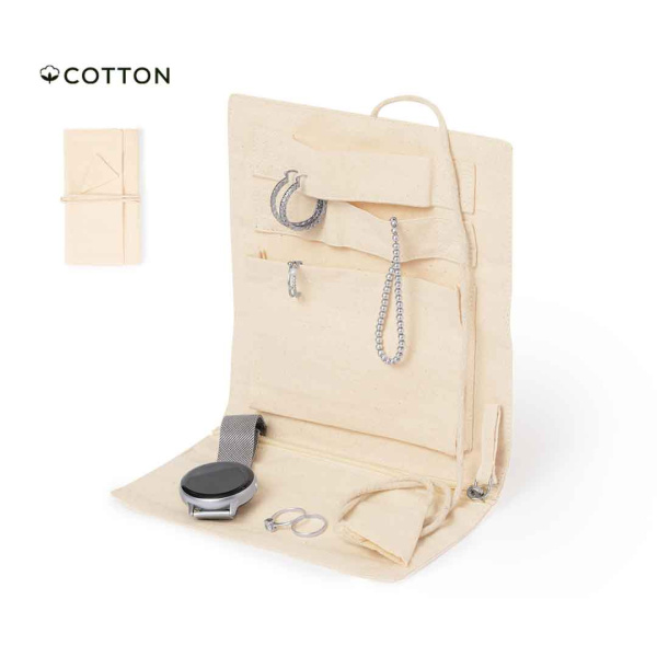 Étui à bijoux roulante en coton