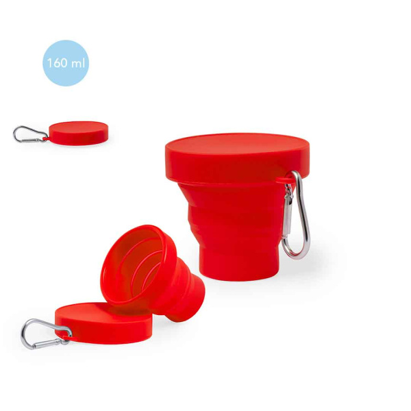 Gobelet pliable en silicone avec mousqueton