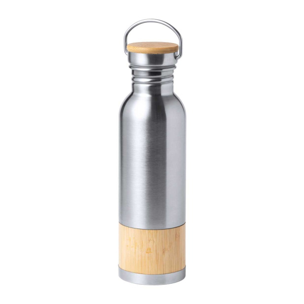 Gourde en acier et bambou publicitaire 750ml
