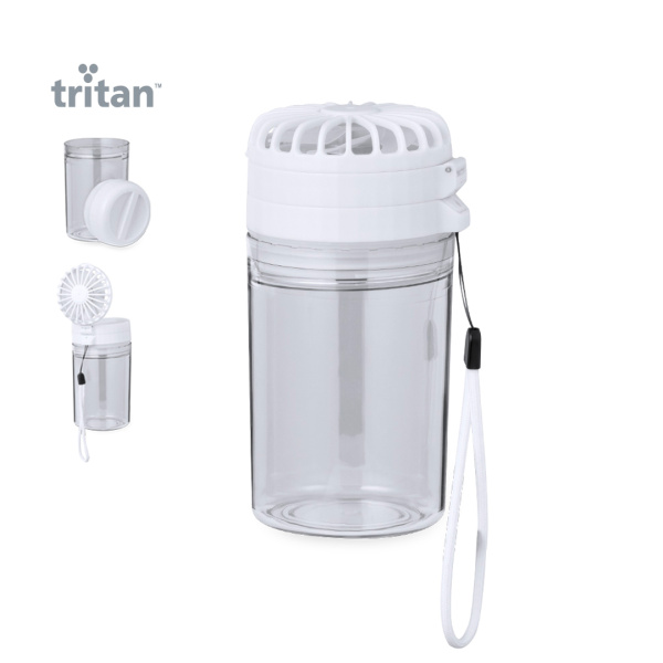 Gourde en Tritan transparente avec ventilateur intégré