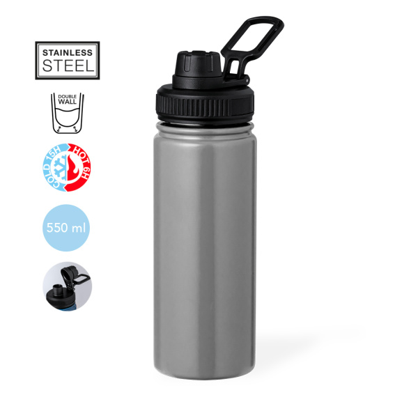 Gourde isotherme 550ml avec poignée de transport