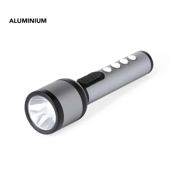 Lampe de poche en aluminium avec détails gris