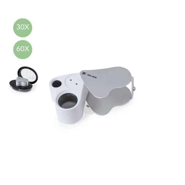 Loupe à double lentille avec lumière LED