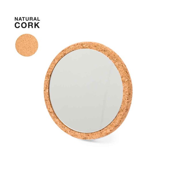 Miroir rond 1X en liège personnalisable