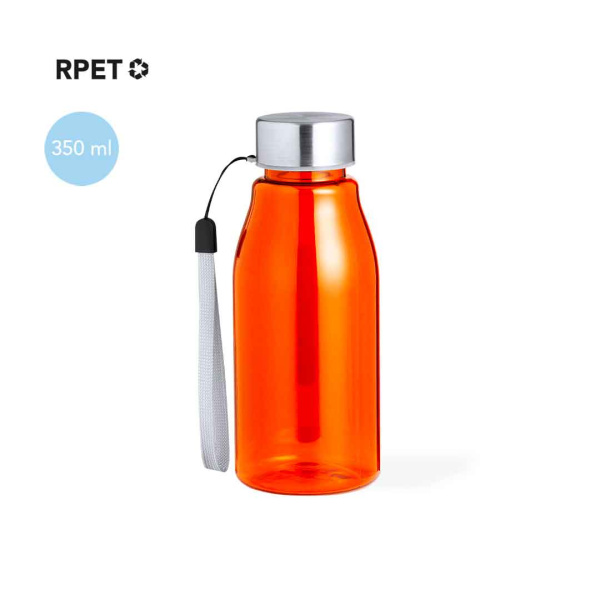 Mini gourde 350ml en RPET transparente et bouchon en acier