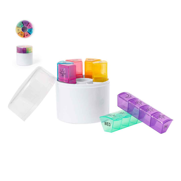 Pilulier à 28 compartiments, coloré et pratique