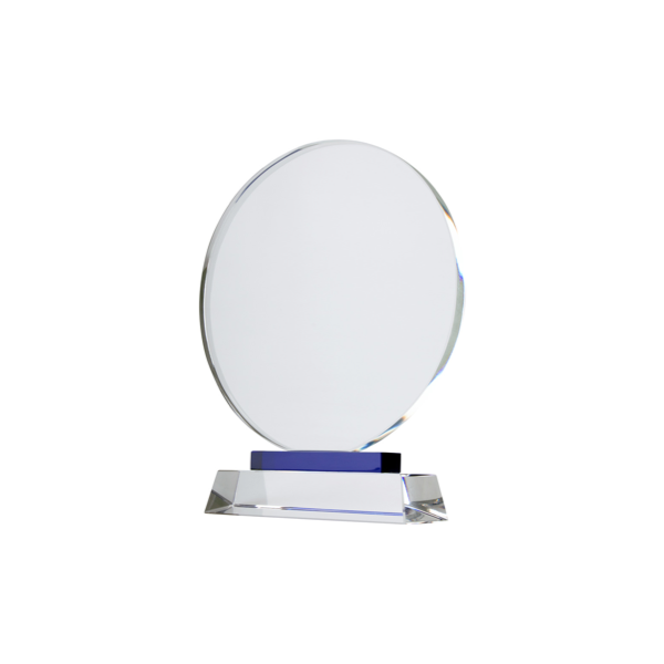 Plaque publicitaire en verre ronde