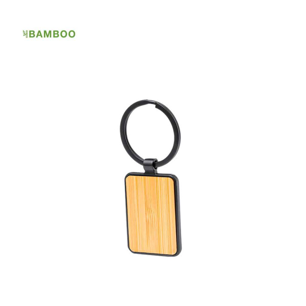 Porte-clés en métal en bambou
