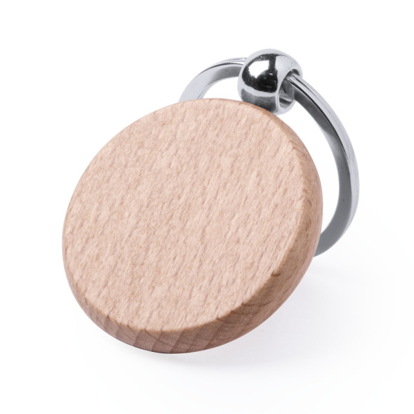 Porte-clés en bois rond personnalisable