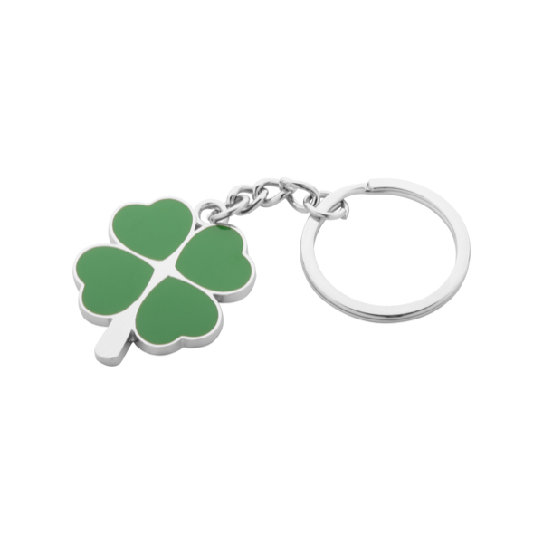 Porte-clés trèfle à 4 feuilles porte-bonheur