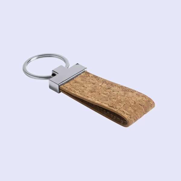 Porte-clés en liège avec détails en métal