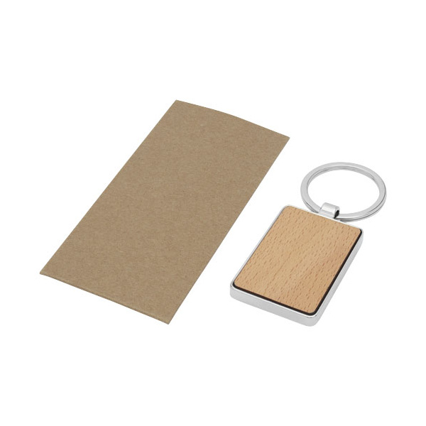 Porte-clés rectangulaire en bois de hêtre