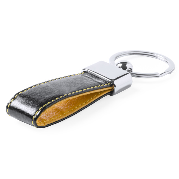 Porte-clés en similicuir bicolore