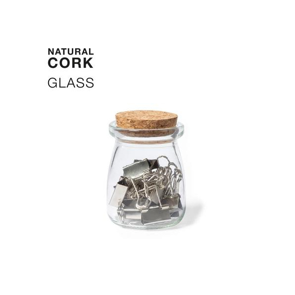  Pinces à papier en flacon verre et bambou