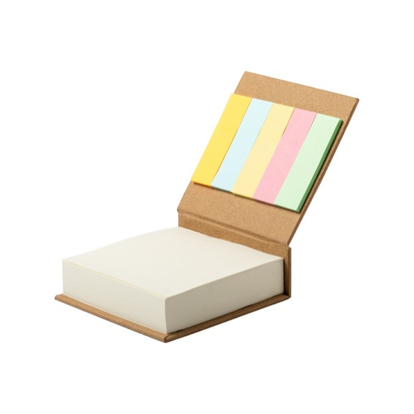 Lot Post its Adhésifs publicitaire avec couverture en carton recyclé