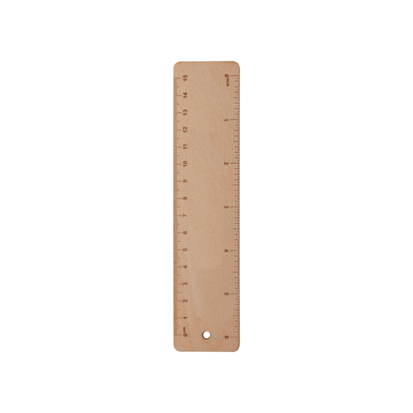 Règle promotionnelle en bois 15 cm