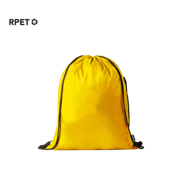 Sac à dos à ficelle en RPET avec cordon de serrage noir