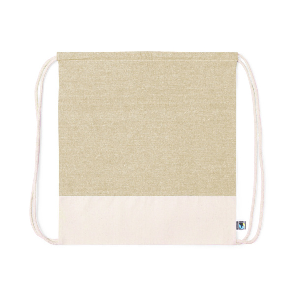 Sac à dos cordon personnalisé en coton Fairtrade