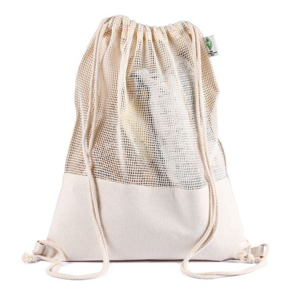 Sac à dos cordon personnalisé en maille de coton | 300gr