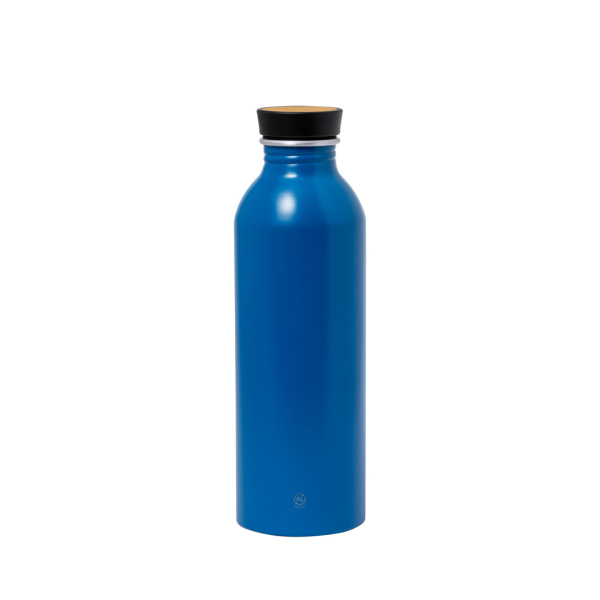Gourde de sport en aluminium recyclé avec bouchon en bambou | 550ml
