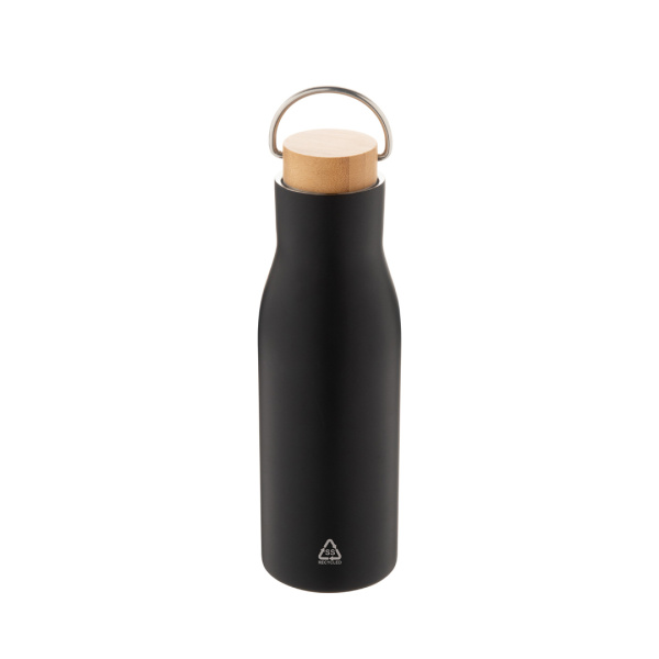 Gourde isotherme en acier recyclé avec bouchon en bambou 500 ml