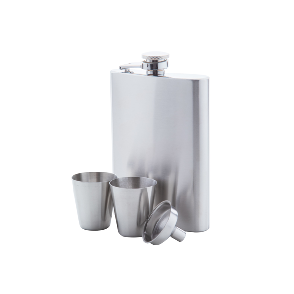 Flasque avec deux gobelets dans coffret élégant