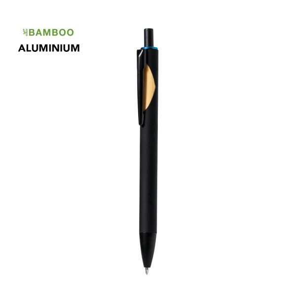 Stylo en aluminium et détail en bambou