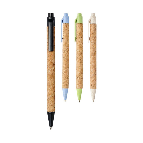 Stylo bille en liège et paille de blé avec logo