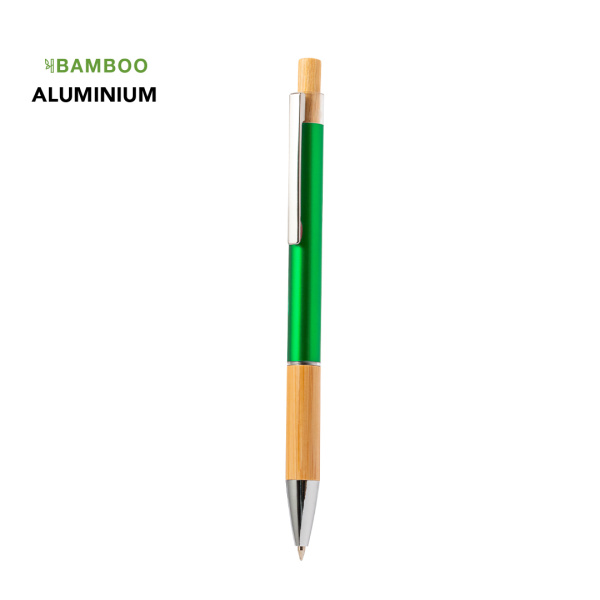 Stylo en aluminium brillant et bambou