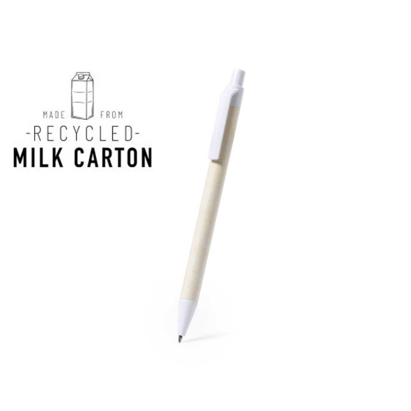 Stylo en cartons de lait recyclés personnalisable